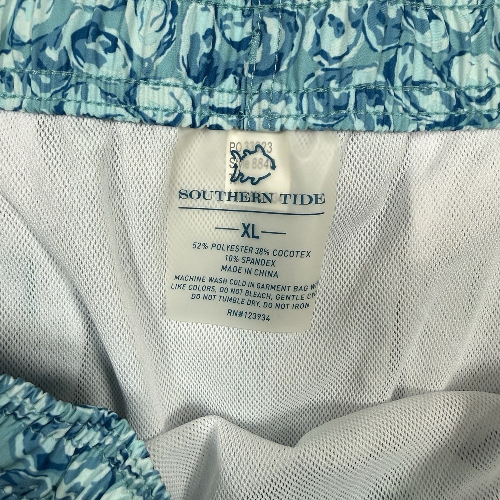 Southern Tide Oyster Print Swim Trunks Men's XL Blue Coconut Fiber Board Shorts - Picture 3 of 8